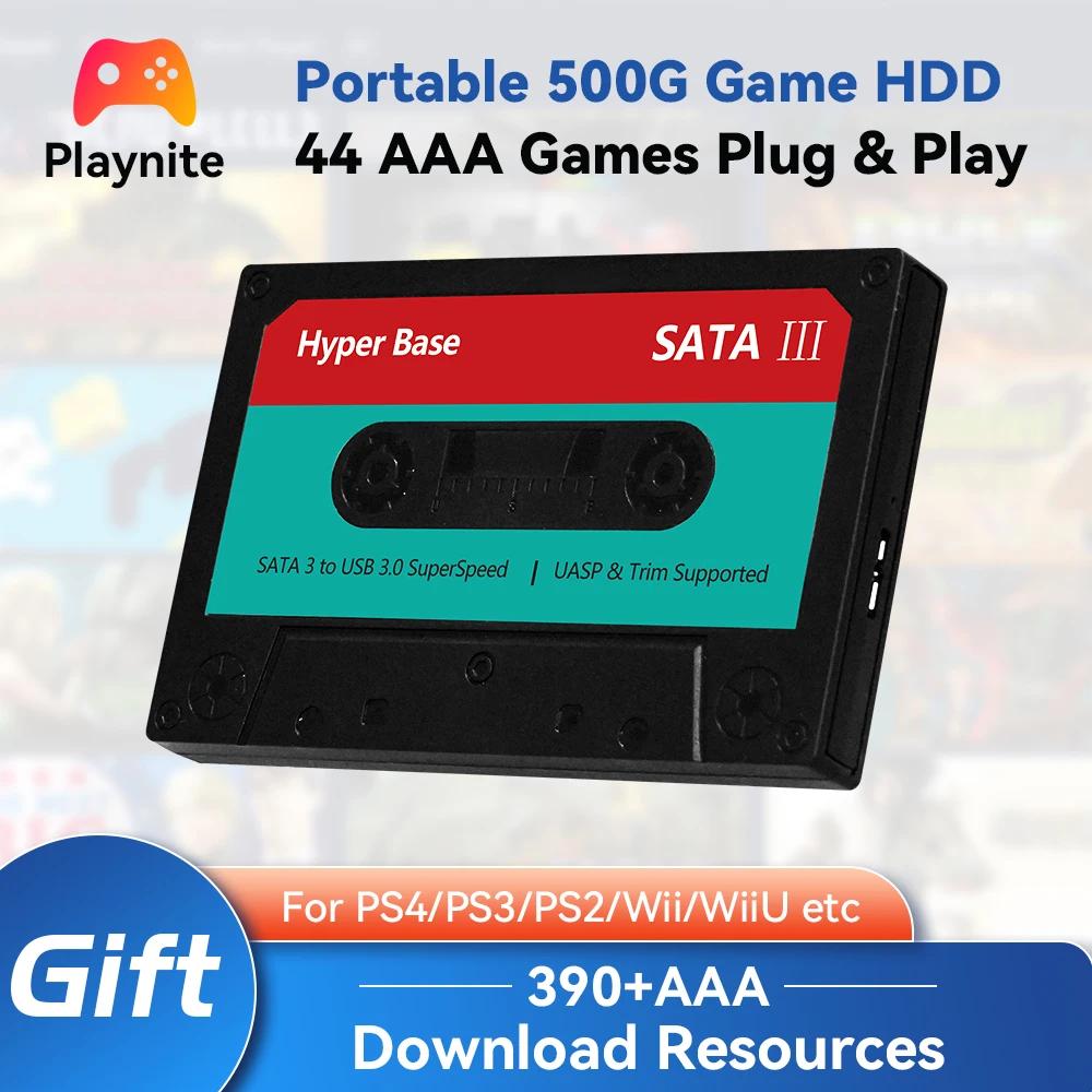 Playnite ޴  HDD, AAA  44  , PS4, PS3, PS2, XBOX, WiiU, Wii, MAME, Wins PC, ƮϿ, 500GB